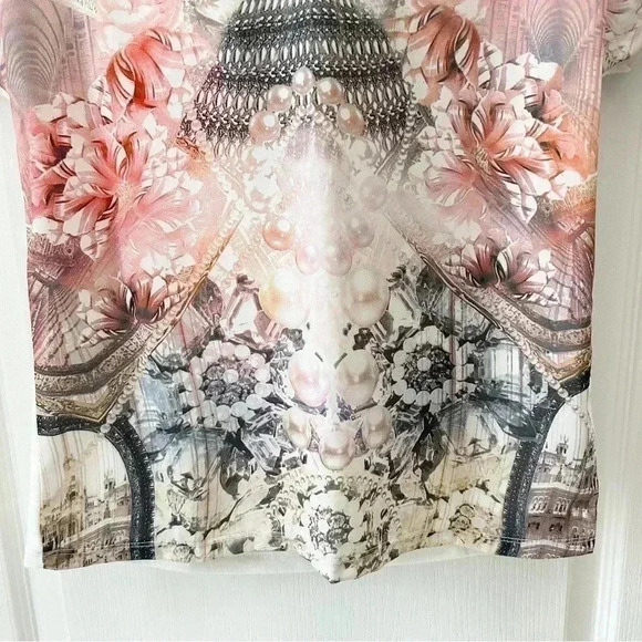 Ricki's Cut Out Back Drapey Knit Top T-Shirt Blouse Pink Grey Ivory Size XS - Picture 9 of 15